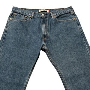 Levis 505 Straight Fit Jeans Mens 36x30 Medium Wash Denim Blue Pants‎